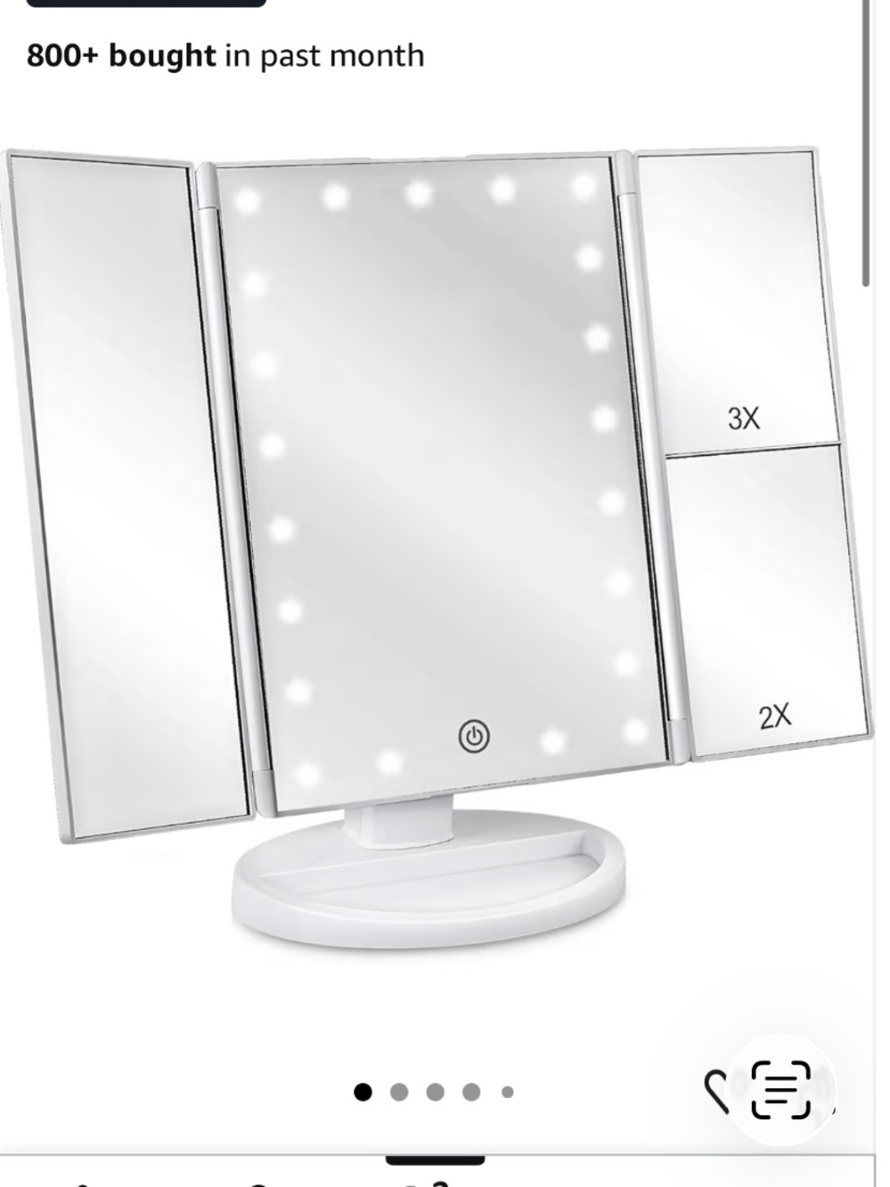 Tri-Fold Lighted Vanity Mirror with 21 LED
Lights